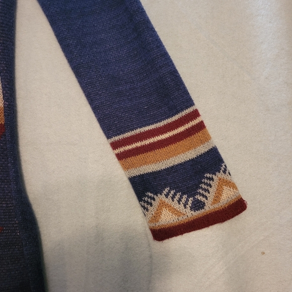 Billabong Women's Navy Blue Aztec Print Open Sweater Cardigan Size Small - Picture 4 of 6